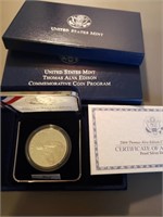 US MInt Thomas Edison Comm Silver Proof Coin