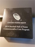 US MInt 2014 Baseball HOF Comm Coin in case