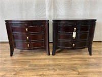 Pair of Brownstone 3 Drawer Nightstands - Wear