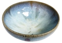 CHINESE BLUE FLAMBE POTTERY BOWL