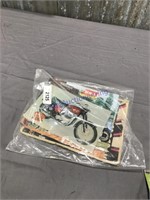 Assorted motorcycle paper items