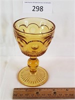 Footed Marigold Carnival Glass Goblet