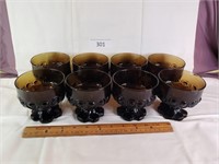 Set of 8 Dark Amber Sorbet-Dessert Glasses