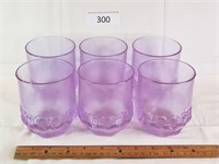 Set of 6 Violet Medallion Old Fashioned Glasses