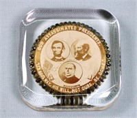 1901 "Our Assassinated Presidents" Paperweight