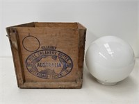 Original Glass Globe & Wooden Butter Box