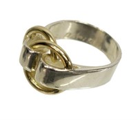 HERMES TWO-TONE METAL TWO CIRCLE RING