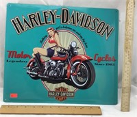Teal Harley-Davidson Metal Sign