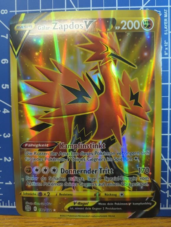 Oversized pokémon card Galar-Zapdos V