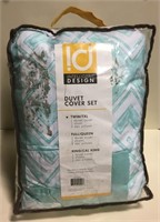 New Twin Duvet Cover Set Turquoise /White