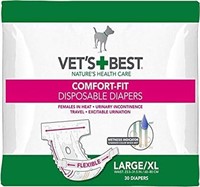 (N) Vet's Best Comfort Fit Dog Diapers - Disposabl
