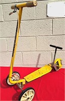 VINTAGE YELLOW KICK & GO CHILDS SCOOTER