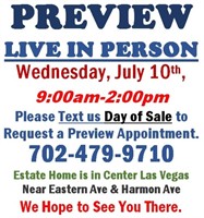 PREVIEW LIVE IN PERSON - Wednesday, July 10th