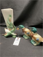 VTG Hull Duck Vase & Glazed Ducks