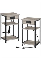 NEW $100 2PK End Table with Charging Station