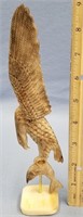 9" Phenomenal relief carved fossilized ivory eagle