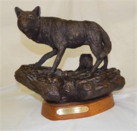 Bronze Wolf Sculpture by Cody A.  Jorgensen