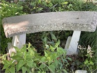 Cement Bench.  Three piece.  38” long, 15” wide
