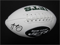 AARON RODGERS SIGNED JETS WHITE FOOTBALL COA