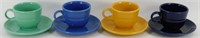 ** 4 Fiestaware Cups and Saucers