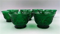 Vintage Indiana Glass Tiara Green Cups