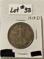 1918 D Walking Half Dollar
