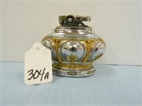 1950's Chromium Table Lighter w/Gold Trim by