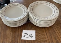 Eight Longaberger stoneware pottery dinner and