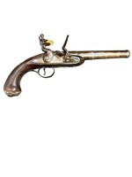 17c Queen Anne 1/2 Cannon Barrel Flintlock Pistol