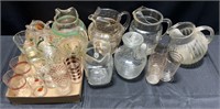 Vintage Glassware Pitchers, Large & Medium