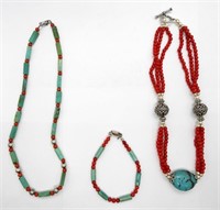 Red Coral & Turquoise Set