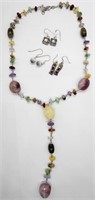 Fun Gemstone Necklace & Earrings