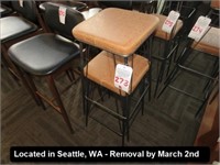 LOT, (2) METAL FRAMED PADDED BARSTOOLS (SEAT IS