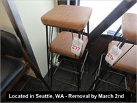 LOT, (2) METAL FRAMED PADDED BARSTOOLS (SEAT IS
