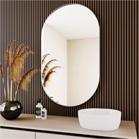 Oval Bathroom Mirror,20x28'' Silver Mirror,Wall
