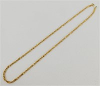 Gold Over Sterling Diamond Cut Necklace - 18”