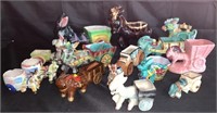 15 Vintage Ceramic Donkey Planters
