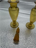 2 piece amber glass lot
