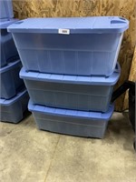 (3) Extra Large Heavy Duty Storage Totes w/ Lids
