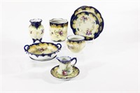 1890's Royal Nippon Porcelain Bowls, Vase, Plates