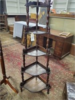 wood corner plant stand