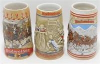 * 3 Collectible Beer Steins: Budweiser 1984 Los