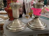 2PC STERLING SILVER CANDLESTICKS