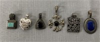 Lot of 6 Sterling Pendants