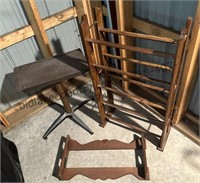 Vintage Table, Shoe Rack, and Gun Rack