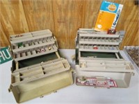 FISHING TACKLE BOXES, (2)