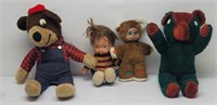 1970's Fisher Price Joey Doll & 3 Teddy Bears