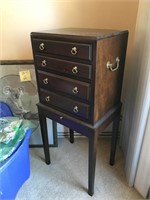 Mahogany silver chest