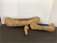Bark Decorative Canoes & Cypress Knee Wall Pocket