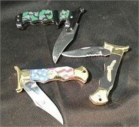 3 Decorative Folding Knives
